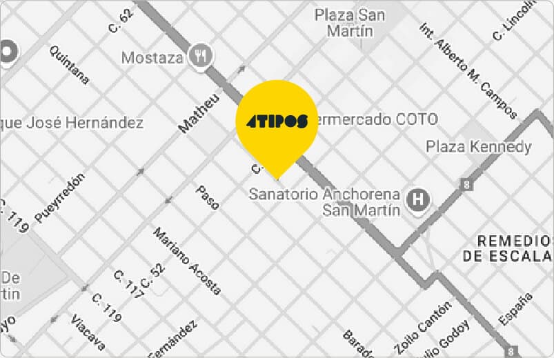 Mapa Google dirección 4Tipos - Alsina 1928, B1650 Villa Lynch, Provincia de Buenos Aires