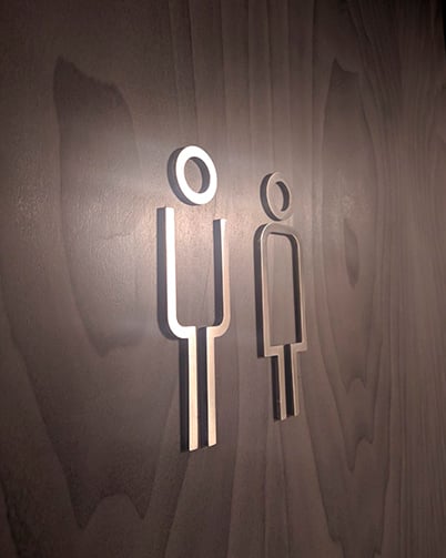 señaletica acero inoxidable cortado en láser iconos de baño acero