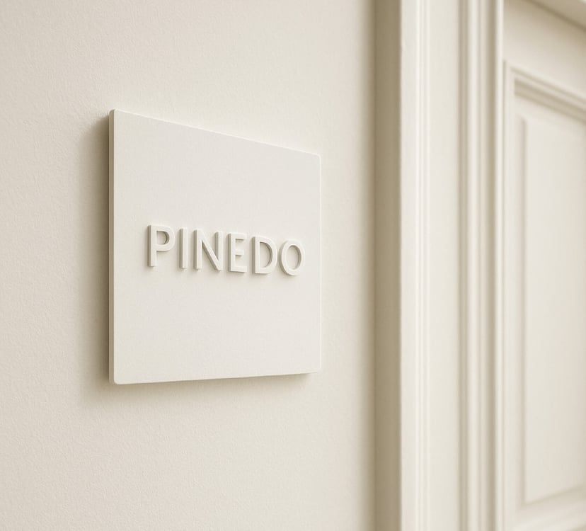placa de acrilico blanco con letras de acrilico blanco pegadas